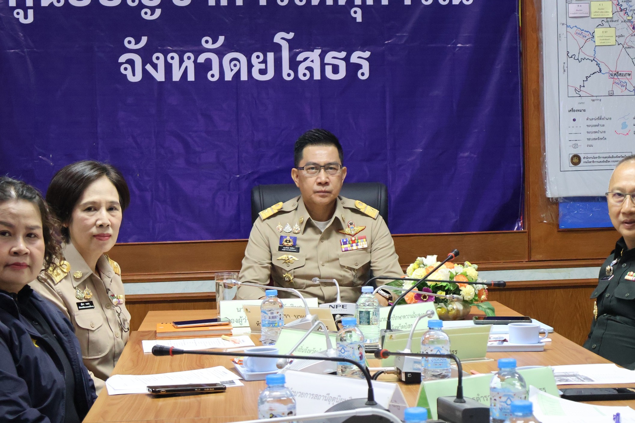 ยโสธร ร่วมประชุม บก.ปภ.ช. ติดตามสถานการณ์น้ำ เตือนประชาชนระวังฝนร้อยละ 60 ของพื้นที่